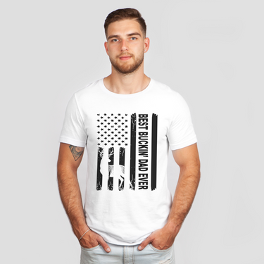 flag best buckin dad ever white shirt